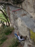 Miguel García en ¨Tolchok en la Gullivera¨ 5.11b (Suesca)/Click para ampliar